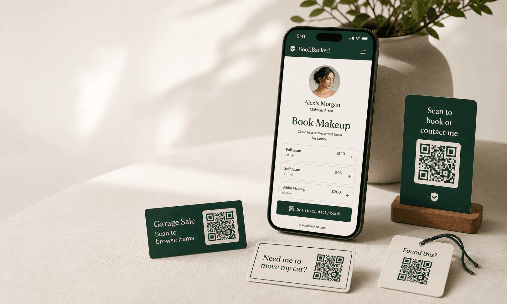 BookBacked workflow builder and QR page preview
